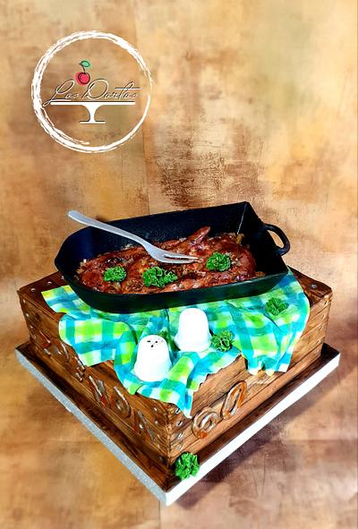 Birthday  cake roast rabbit - Cake by Los dortos