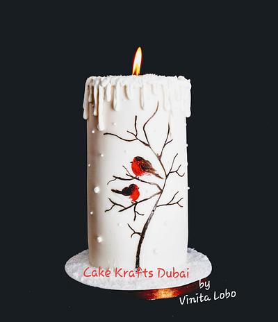 Handpaint Christmas Candle Cake - Cake by Vinita Lobo