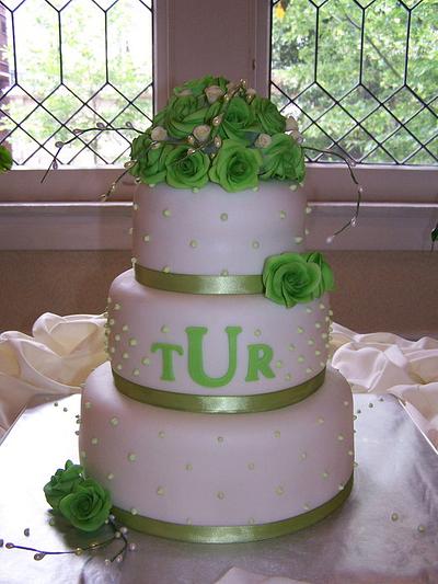 "Green roses wedding cake" - Cake by Ana