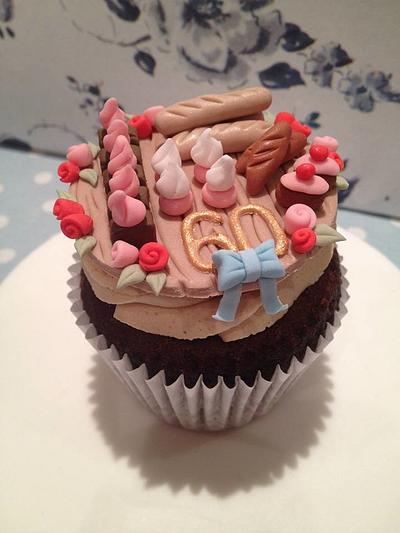 60th Birthday Patisserie Cupcake - Cake by The Skylark Bakery