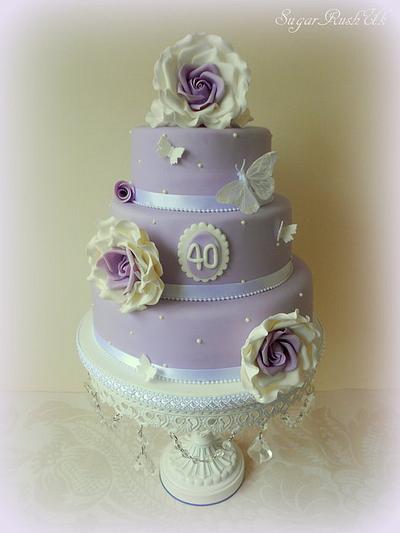 40th Vintage Chic Birthday Cake - Cake by Syma