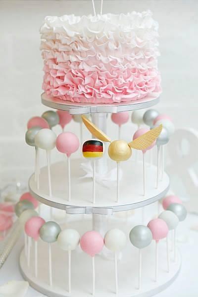 Ombre Ruffle Cakepop Wedding - Cake by Rachel