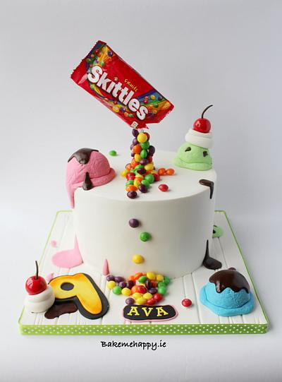 Skittles and ice cream cake - Cake by Elaine Boyle....bakemehappy.ie
