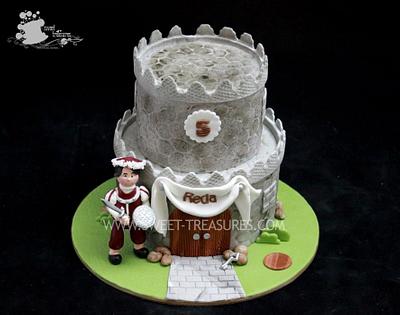 Mini Castle with Renaissance Knight   - Cake by Sweet Treasures (Ann)