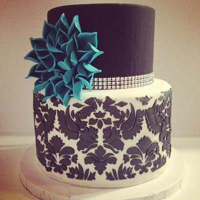 The Blue Dahlia Birthday Cake - Cake by Esther Williams