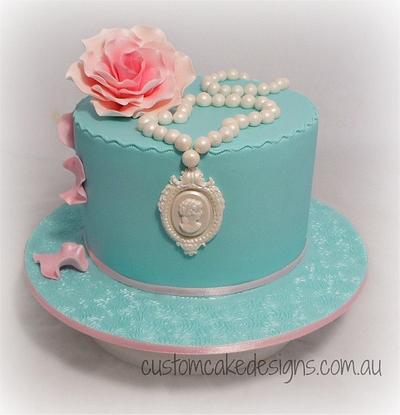 Tiffany Cameo Cake - Cake by Custom Cake Designs