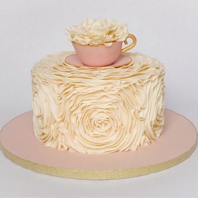 Ruffled Rosette Tea Party Cake - Cake by cwelling