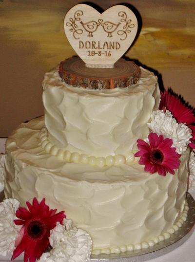 Buttercream rustic pattern wedding cake  - Cake by Nancys Fancys Cakes & Catering (Nancy Goolsby)