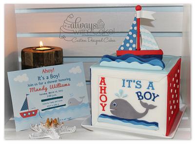 Nautical Baby Block - Cake by AlwaysWithCake