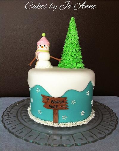 Snowman at the North Pole  - Cake by Cakes by Jo-Anne