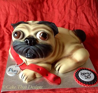 Naughty pug - Cake by Debbie jackson
