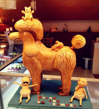 Poodle & Twin Babies - Cake by three lights cakes