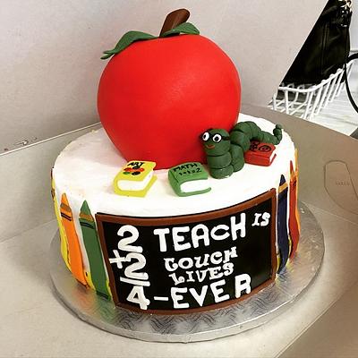 Apple a day Teacher appreciation cake - Cake by KimmyCakes