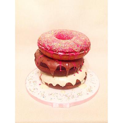 Giant stacked donut cake! - Cake by Beth Evans