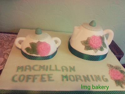 macmillan coffee morning teapot cake - Cake by kimberly Mason-craig