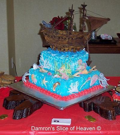 Pirate Ship Theme - Cake by Martha Damron