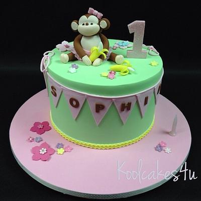 Baby monkey birthday cake - Cake by Jen C