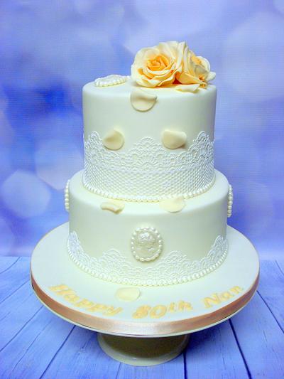 Roses, Lace & Cameo's - Cake by Alison Inglis