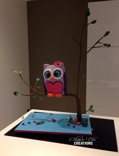 Owl girly - Cake by Claire DS CREATIONS