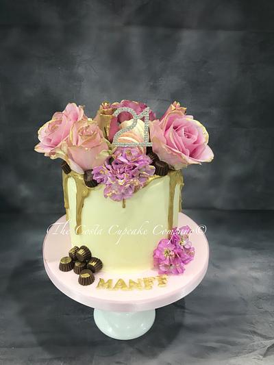 Fresh flower drip cake - Cake by Costa Cupcake Company