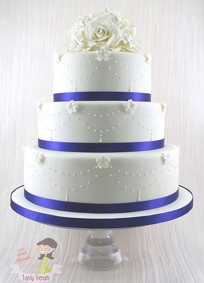 Classic Wedding Cake-Roses and Stephanotis 2 - Cake by Natasha Shomali