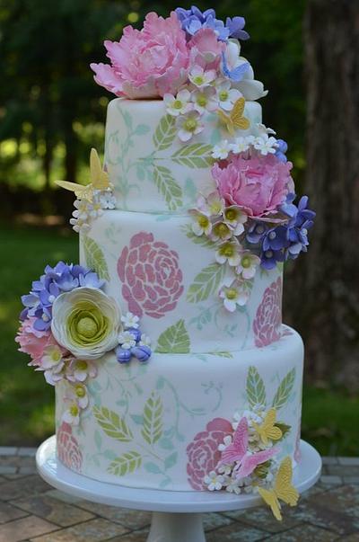Garden wedding cake - Cake by Elisabeth Palatiello