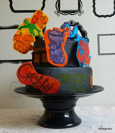 Sports Cake For Peace collaboration-Skateboarding - Cake by Sweet Dreams by Heba 