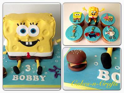 3d spongebob and cupcakes  - Cake by June milne