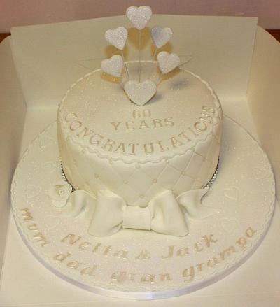 Diamond Wedding Anniversary Cake - Cake by Cakes by Lorna