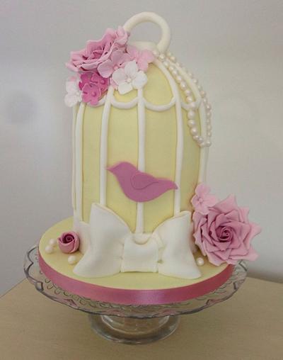Vintage birdcage cake - Cake by The Ivory Owl Cake Company