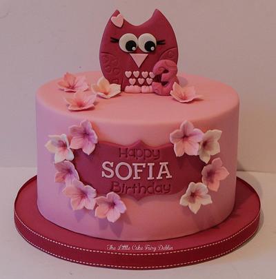 Pink Owl Cake - Cake by Little Cake Fairy Dublin