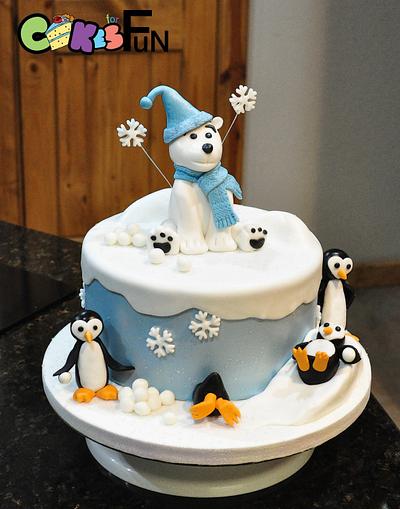 Polar bear and Penguins - Cake by Cakes For Fun