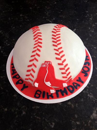 Red Sox baseball cake - Cake by Chrissa's Cakes