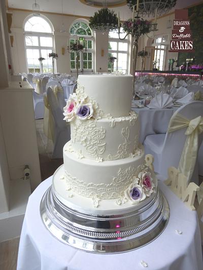Lace Wedding Cake - Cake by Dragons and Daffodils Cakes