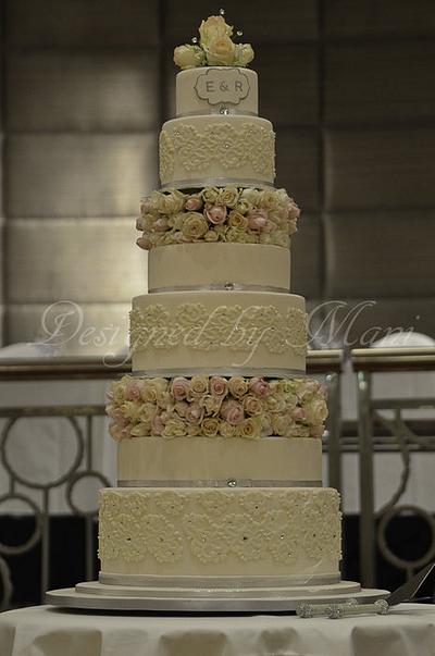 lace work wedding cake - Cake by designed by mani