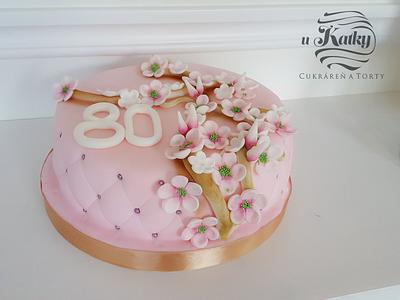 Gentle cake with cherry flowers - Cake by Katka
