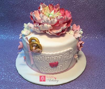 Small Engagement cake - Cake by D Sugar Artistry - cake art with Shabana