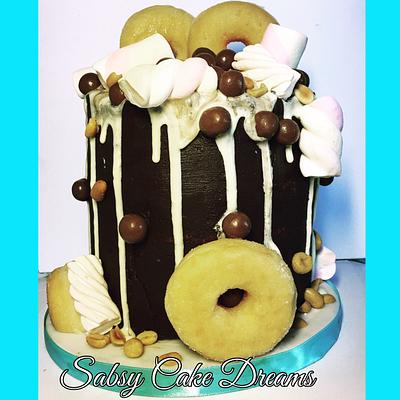 Donut drip cake  - Cake by Sabsy Cake Dreams 