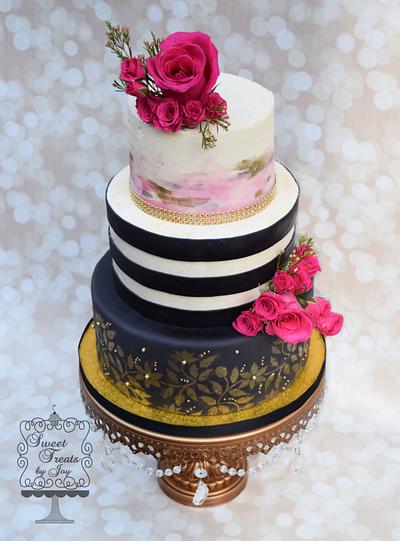 Black and White Wedding - Cake by Joy Thompson at Sweet Treats by Joy