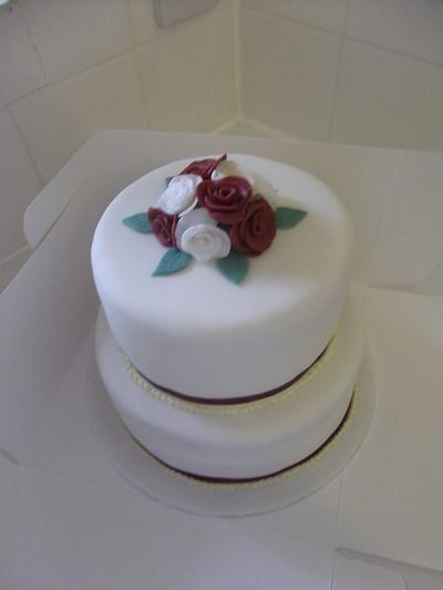 Simple Rose Wedding Cake - Cake by Stacey