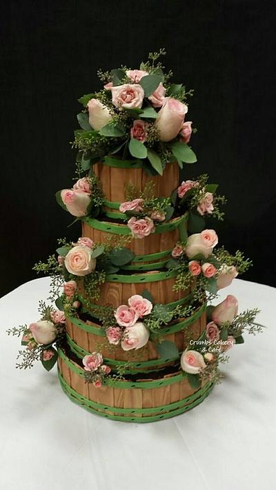 Flower Barrel - Cake by Crumbs Cakery 