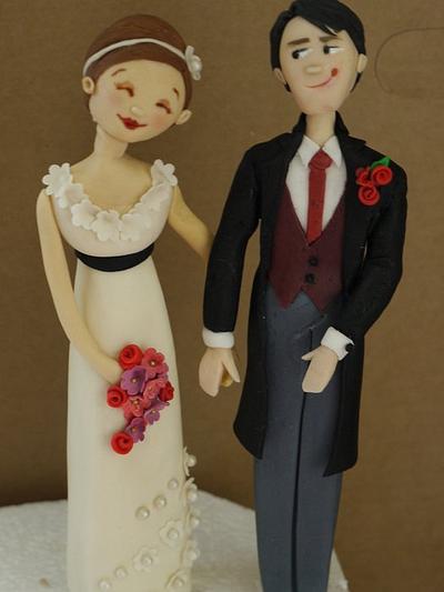 Happy Couple Wedding Cake Topper - Cake by Scrummy Mummy's Cakes
