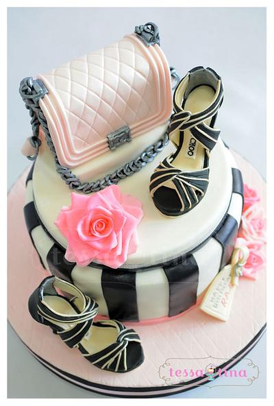 Bag and Shoes Cake - Cake by tessatinacakes
