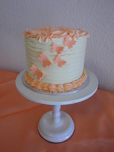 Buttercream rose swirls and butterflies - Cake by Michelle