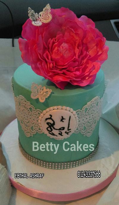 peony  cake  - Cake by BettyCakesEbthal 