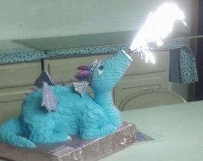 Fire Breatheing Dragon cake - Cake by Shannon