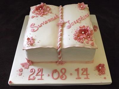 Christening Book Cake - Cake by Storyteller Cakes