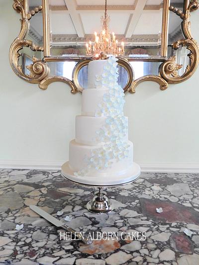 Blue Hydrangea Wedding Cake - Cake by Helen Alborn  