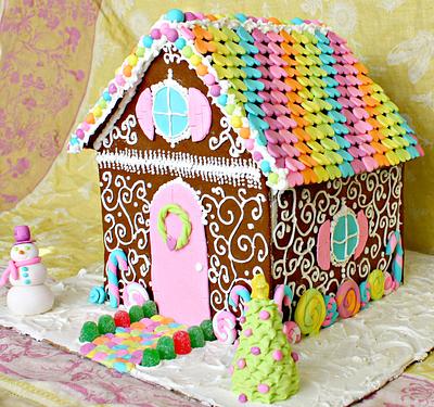Rainbow Gingerbread House - Cake by ButterflySweets
