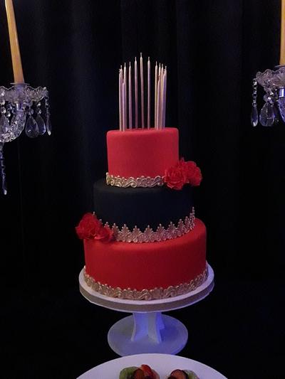 15 años en rojo y negro - Cake by fabian vezzali